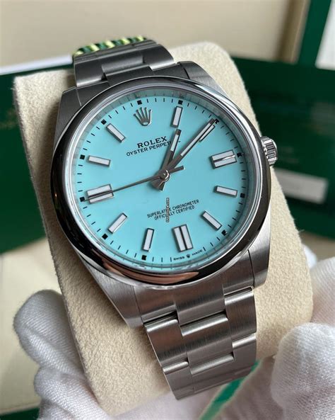 rolex oyster tiffany 41|rolex tiffany blue 41 price.